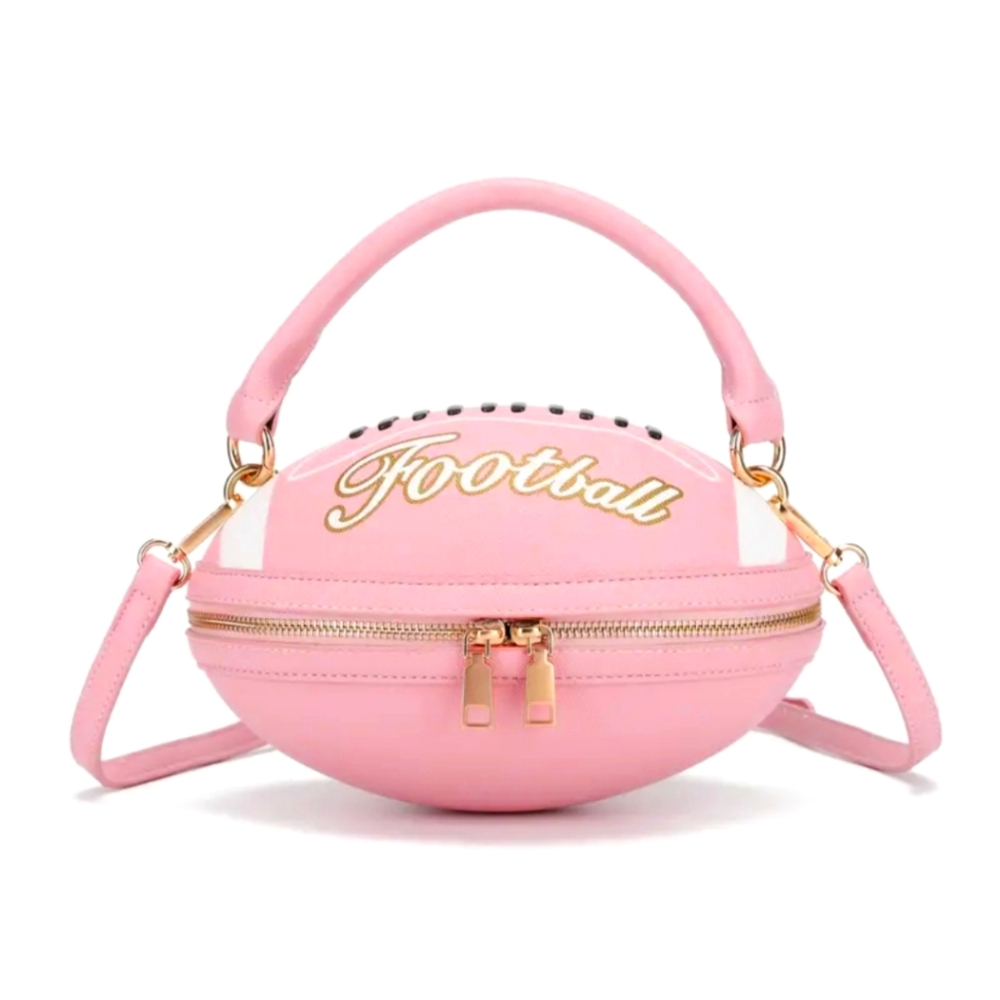 Large Pink Football Crossbody Purse - Picture 2 of 8